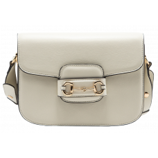 Брендовая женская сумка Gucci Horsebit 1955 Medium Shoulder Bag in White Leather - #art0264 - A0046