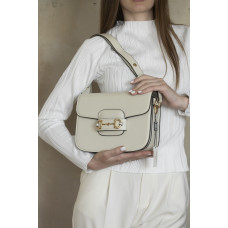 Брендовая женская сумка Gucci Horsebit 1955 White | Стильная классическая shoulder bag | Premium качество art0264