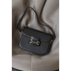 Брендовая женская сумка Gucci Horsebit 1955 Black | Стильная классическая shoulder bag | Premium качество art0265