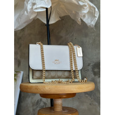 Брендовая женская сумка Coach Klare Beige | Cтильная и компактная Crossbody из натуральной кожи, Premium качество #art0301