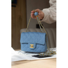 Женская сумка Chanel Denim Flap Bag art0329 | Миниатюрная классика с характером, Premium качество