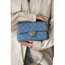 Женская сумка Chanel Denim Flap Bag | Миниатюрная классика с характером, Premium качество (art0330)
