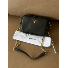 Брендовая женская сумка Prada Saffiano Mini Camera | Cтильная и компактная crossbody bag из натуральной кожи | Premium качество (art0335)