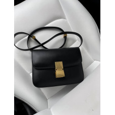 Брендовая женская сумка Celine Celine Classic Box Black | Cтильная и компактная Shoulder Bag из натуральной кожи, Premium качество #art0339