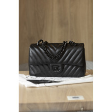 Брендовая женская сумка Chanel Classic 11.12 Black | Premium качество #art0340