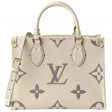 Брендовая женская сумка Louis Vuitton OnTheGo PM Bicolor Monogram Empreinte Creme - #art0351