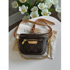 Женская сумка Louis Vuitton Mini Bumbag Monogram Canvas | Cтильная, элегантаная, натуральная кожа art0354