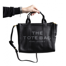 Брендовая женская сумка Marc Jacobs The Tote Bag Black | Культовая кожаная сумка на каждый день (art0355)