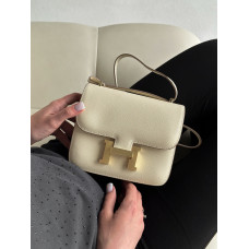 Брендовая женская сумка Hermes Constance | Cтильная и компактная Shoulder Bag из натуральной кожи, Premium качество #art0362