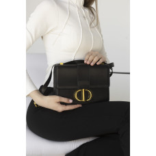 Брендовая женская сумка Dior Caro Black | Cтильная и компактная Shoulder Bag из натуральной кожи (art0367)