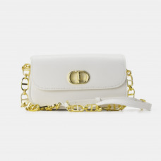 Брендовая женская сумка Dior Caro Wite | Cтильная и компактная Shoulder Bag из натуральной кожи (art0368)
