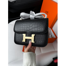 Брендовая женская сумка Hermes Constance | Cтильная и компактная Shoulder Bag из натуральной кожи, Premium качество #art0374
