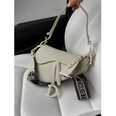 Женская сумка Dior Saddle Bag, Beige (Premium) #art0375 | Cтильная, компактная, натуральная кожа