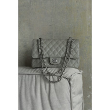 Брендовая женская сумка Chanel Classic 11.12 Grey | Premium качество #art0381