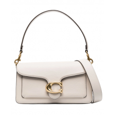 Брендовая женская сумка Coach Tabby 26 Chalk | Cтильная и компактная shoulder/crossbody bag из натуральной кожи | Premium качество #art0405