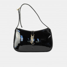 Женская сумка YSL Saint Laurent Le 5 À 7 Black | Cтильная и компактная hobo bag из натуральной кожи, Premium качество (art0410)
