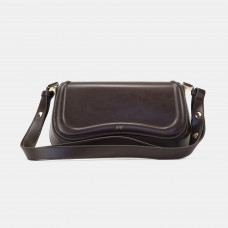 Женская сумка JW PEI Joy Bag, Dark Brown (Premium) #art0435 | Cтильная, трендовая, компактная кросс-боди из натуральной кожи