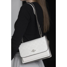 Брендовая женская сумка Coach Klare White | Cтильная и компактная Crossbody из натуральной кожи, Premium качество #art0445