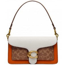 Брендовая женская сумка Coach Tabby Shoulder Bag 26 in Signature Canvas White/Ginger - #art0449