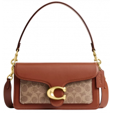 Брендовая женская сумка Coach Tabby Shoulder Bag 26 in Signature Canvas Tan Brown - #art0450