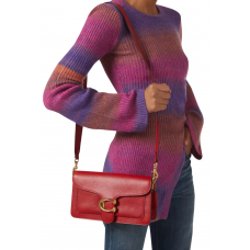 Брендовая женская сумка Coach Tabby 26 Red | Cтильная и компактная shoulder/crossbody bag из натуральной кожи | Premium качество #art0460