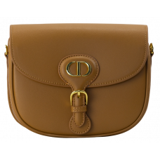 Брендовая женская сумка Dior Bobby Brown | Стильная и компактная коричневая кожаная shoulder bag через плечо (art0466)