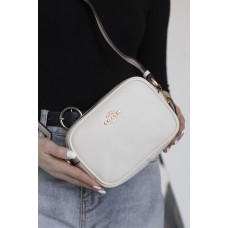 Брендовая женская сумка Coach Jamie Small White | Cтильная и компактная Crossbody Bag из натуральной кожи, Premium качество #art0474