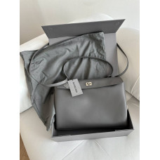 Брендовая женская сумка Balenciaga Rodeo Medium Grey | Элегантная и вместительная, из натуральной кожи #art0479