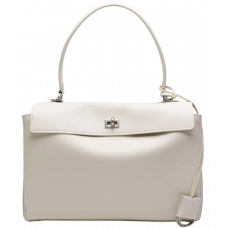 Брендовая женская сумка Balenciaga Rodeo Medium White | Элегантная и вместительная, из натуральной кожи #art0480