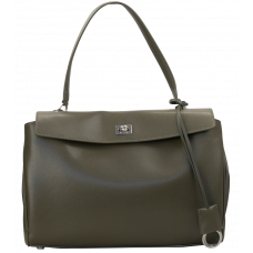 Брендовая женская сумка Balenciaga Rodeo Medium Khaki | Элегантная и вместительная, из натуральной кожи #art0485
