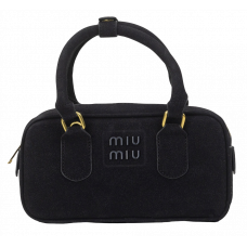 Брендовая женская сумка Miu Miu Arcadie Hobo Bag Suede Black - #art0486