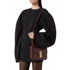 Брендовая женская сумка DeMellier The Vancouver Burgundy | Элегантная черная shoulder bag на плечо на каждый день, Premium качество (art0496)