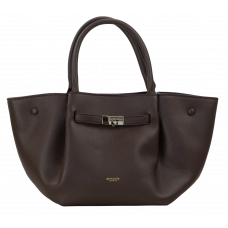 Брендовая женская сумка DeMellier The Midi New York Leather Brown | Вместительная коричневая shoulder bag на плечо на каждый день (art0500)