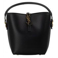 Брендовая женская сумка YSL Le 37 Black | Cтильная и компактная bucket bag, из натуральной кожи | Premium качество #art0503