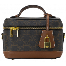 Брендовая женская сумка Celine Vanity Triomphe Canvas | Cтильная и компактная, из натуральной кожи | Premium качество #art0509