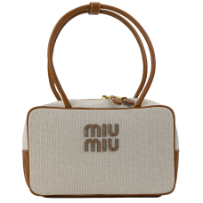 Брендовая женская сумка Miu Miu Miu Miu Canvas & Leather | Яркая и модная Tote Bag из натуральной кожи, Premium качество art0528