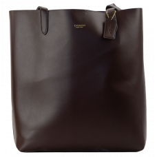 Брендовая женская сумка Coach Manhattan Tote Bag Brown | Вместительный шоппер из натуральной кожи | Premium качество #art0532