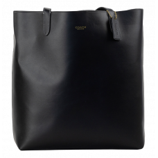 Брендовая женская сумка Coach Manhattan Tote Bag Black | Вместительный шоппер из натуральной кожи | Premium качество #art0533