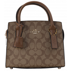 Брендовая женская сумка Coach Andrea Carryall In Signature Canvas | Вместительная handbag из натуральной кожи | Premium качество #art0539