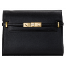 Брендовая женская сумка YSL Manhattan Black | Cтильная и компактная, из натуральной кожи, Premium качество #art0553