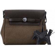 Брендовая женская сумка Hermes Herbag Zip 20 Brown/Chocolate - 991057 - #art0569