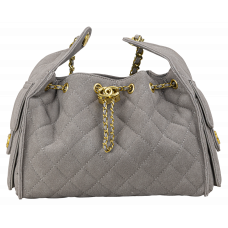 Брендовая женская сумка Chanel 25 Small Handbag in Grey Suede - C453 - #art0571