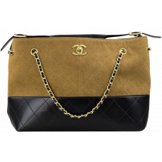 Брендовая женская сумка Chanel Hobo Shopping Tote Bag Camel/Black - C439 - 0187 - #art0577 Брендовая женская сумка Chanel Hobo Shopping Tote Bag Camel/Black - C439 - 0187 - #art0577