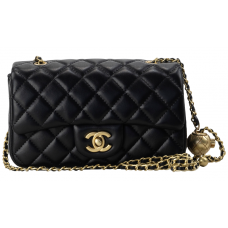 Брендовая женская сумка Chanel Classic Black/Gold | Premium качество #art059