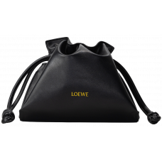Брендовая женская сумка Loewe Medium Flamenco Clutch in Black - #art0599