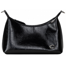Брендовая жентская сумка Coach Juliet Shoulder Bag 25 in Black Glazed Leather - #art0601