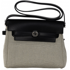Брендовая женская сумка Hermes Herbag Zip 20 Gris/Black - #art0603