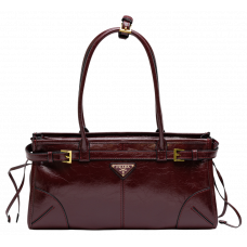 Брендовая женская сумка Prada Bonnie Medium Leather Handbag Burgundy - pr00116