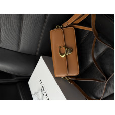 Брендовая женская сумка Coach Studio Baguette Bag Leather Brown | Стильная и компактная crossbody bag | Premium качество pr0066