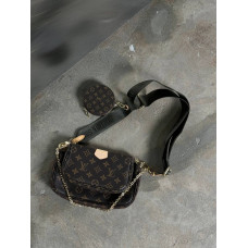Брендовая женская сумка Louis Vuitton Multi Pochette Accessoires Brown/Khaki | Cтильная и элегантаная, из натуральной кожи - pr01221